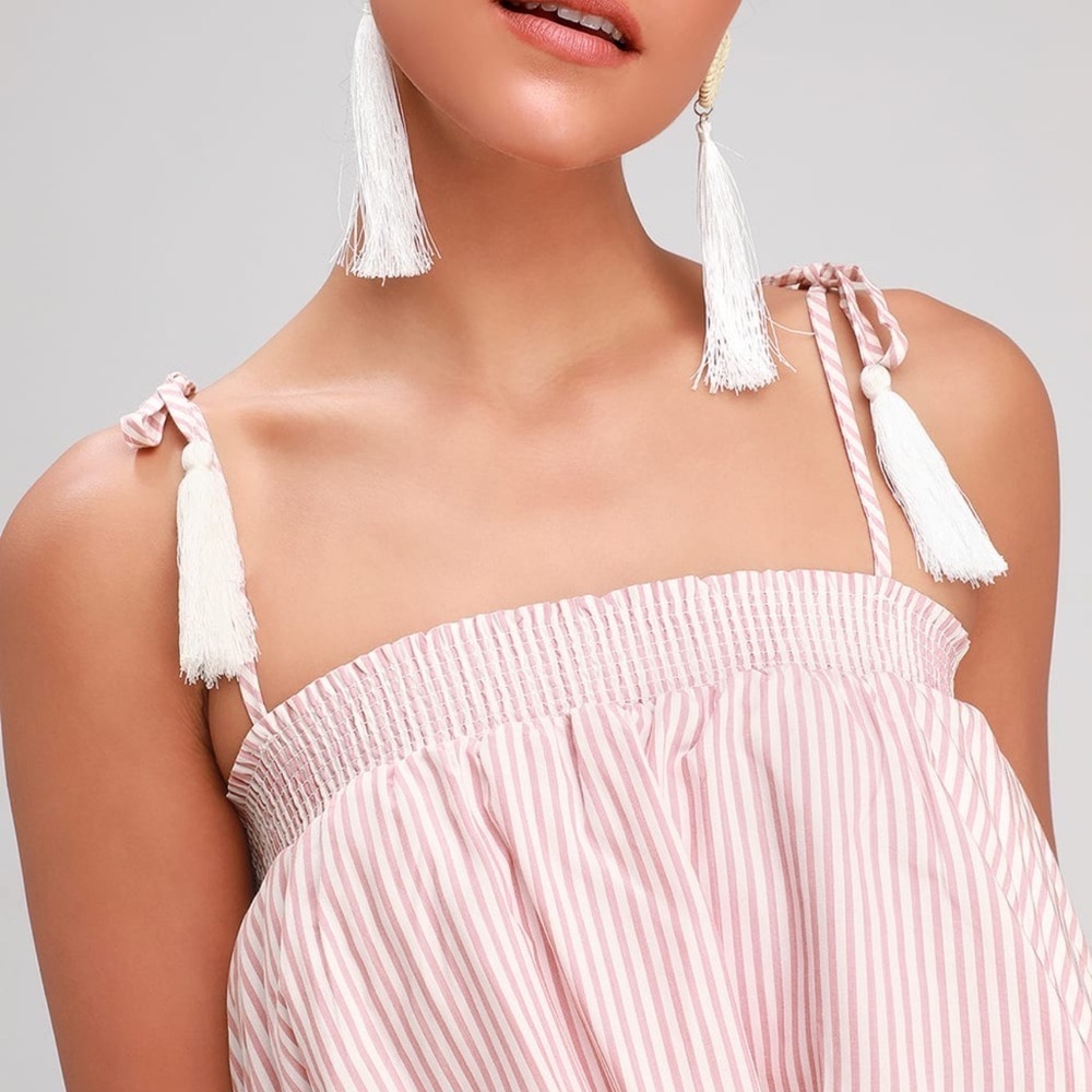NWT BB Dakota | Women's Pink & Cream Strip Tiered Maxi Dress Size XS - Picture 3 of 15
